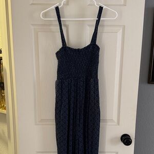 Navy Blue Sleeveless maternity jumpsuit